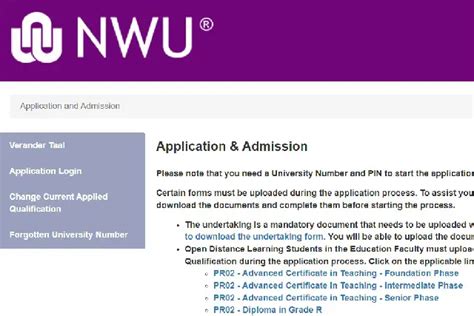 online pre admission system|NWU Admission .